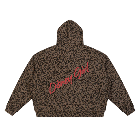 Disney Girl Leopard Waffle Hoodie