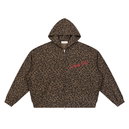 Disney Girl Leopard Waffle Hoodie
