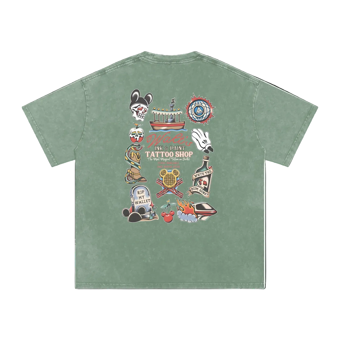 The Happiest Tattoo Shop Vintage Style (LIGHT PRINT)